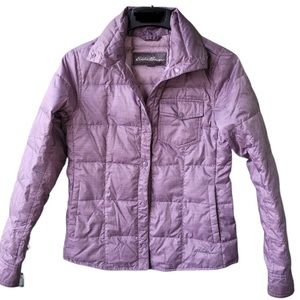 Eddie Bauer EB650 puffer jacket in pretty shade of purple.